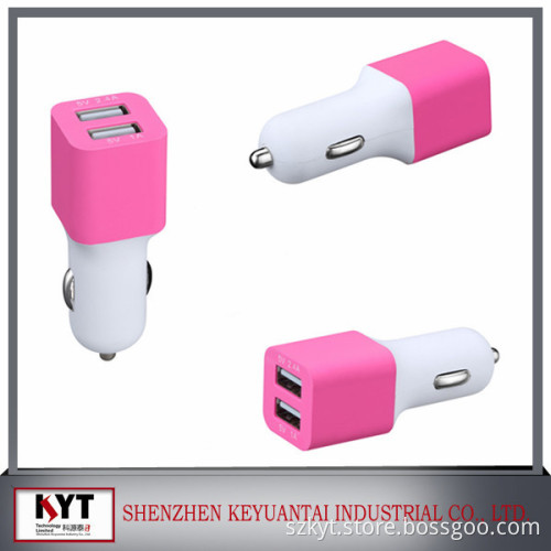 5v3.4a 2 port usb car charger for phones Built-in Intelligent IC With CE Rohs Fcc